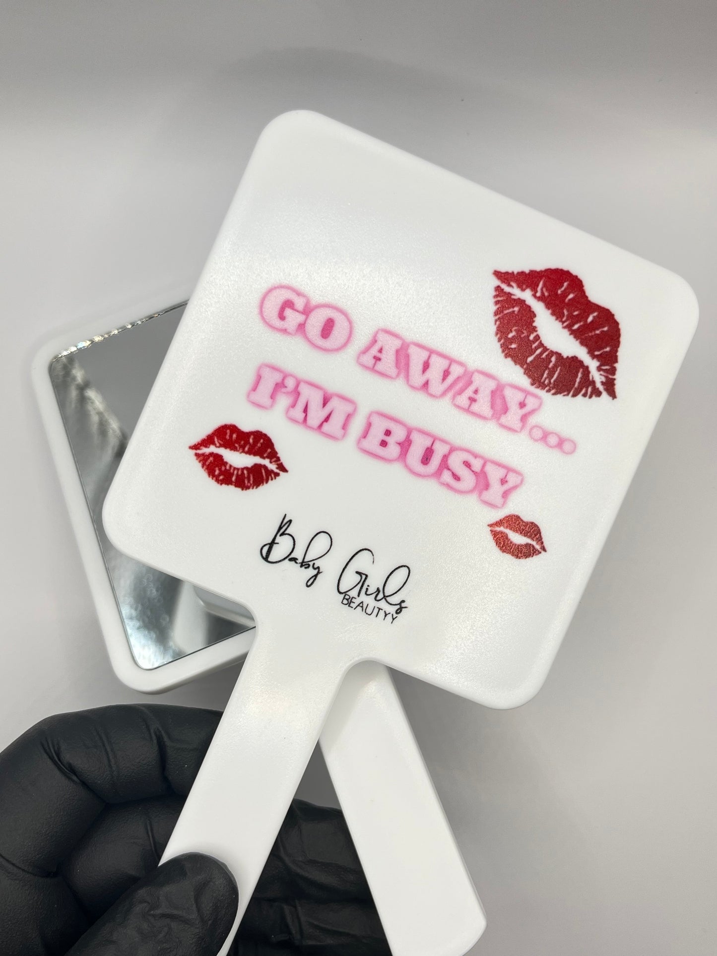 Go Away I'm Busy Mirror (White)